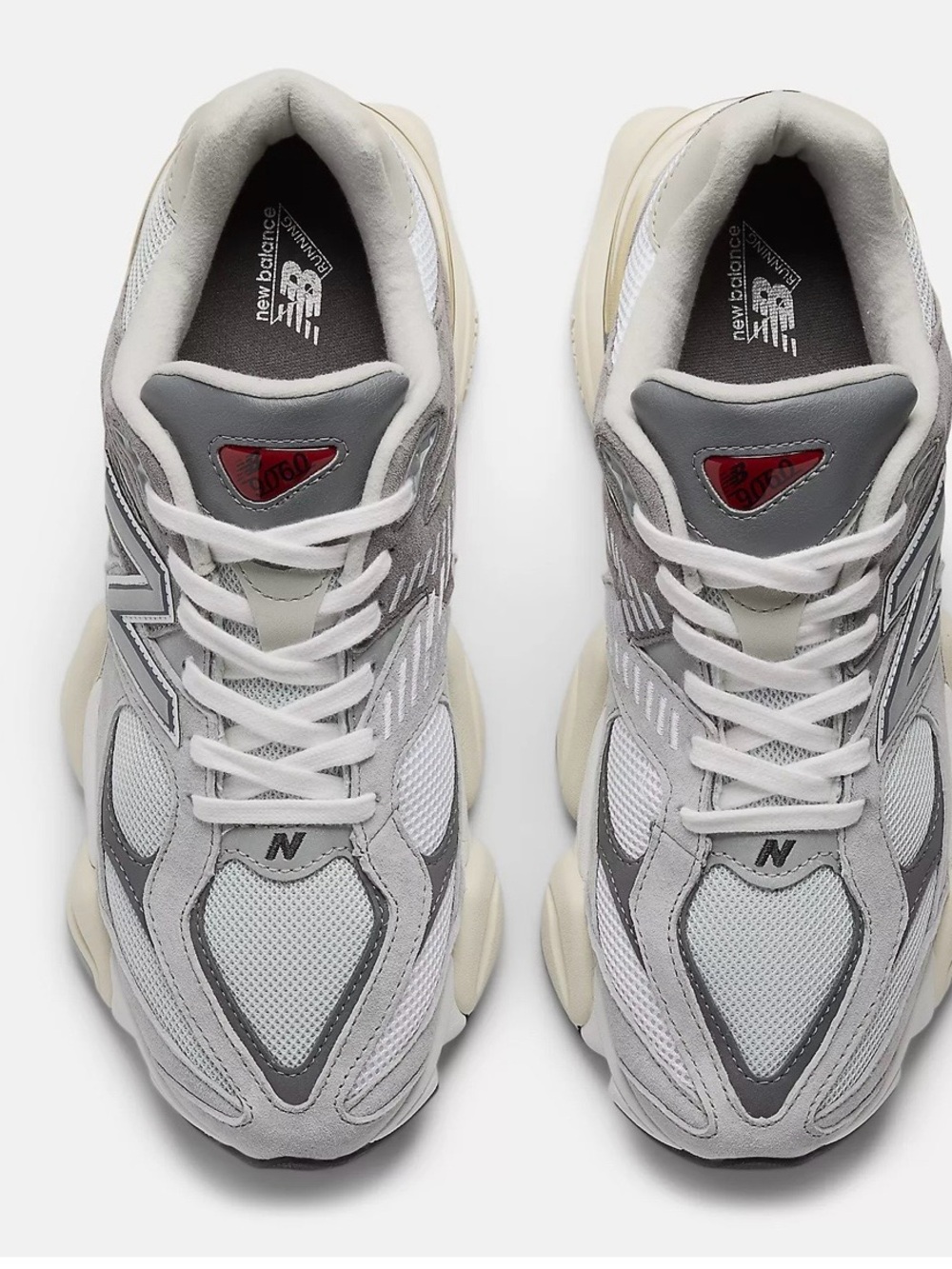 New Balance Men's 9060 Sneakers in White, Gray & Cream
